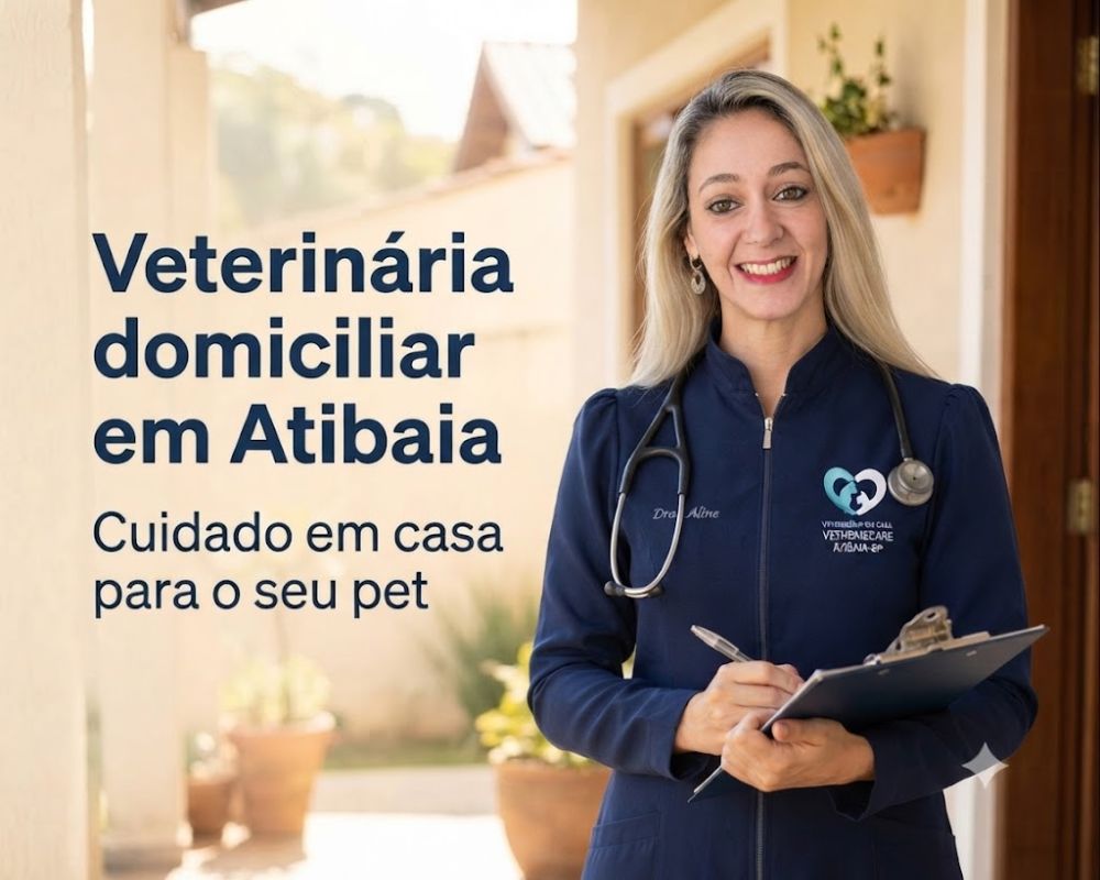 Dra. Anna Carolina Aleixo, médica-veterinária CRMV-SP 14087, responsável pelo atendimento domiciliar em Atibaia
